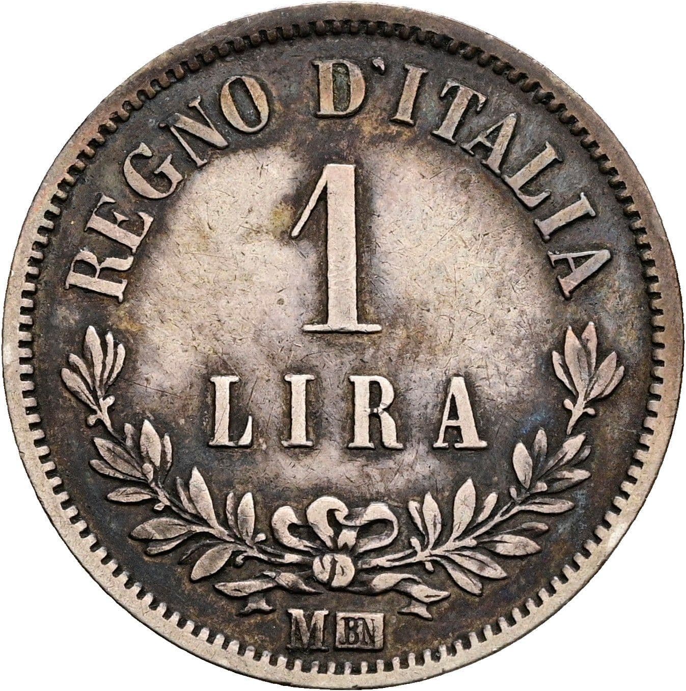 1 Lira Vittorio Emanuele II. 1861-1878 1863 M – Rückseite