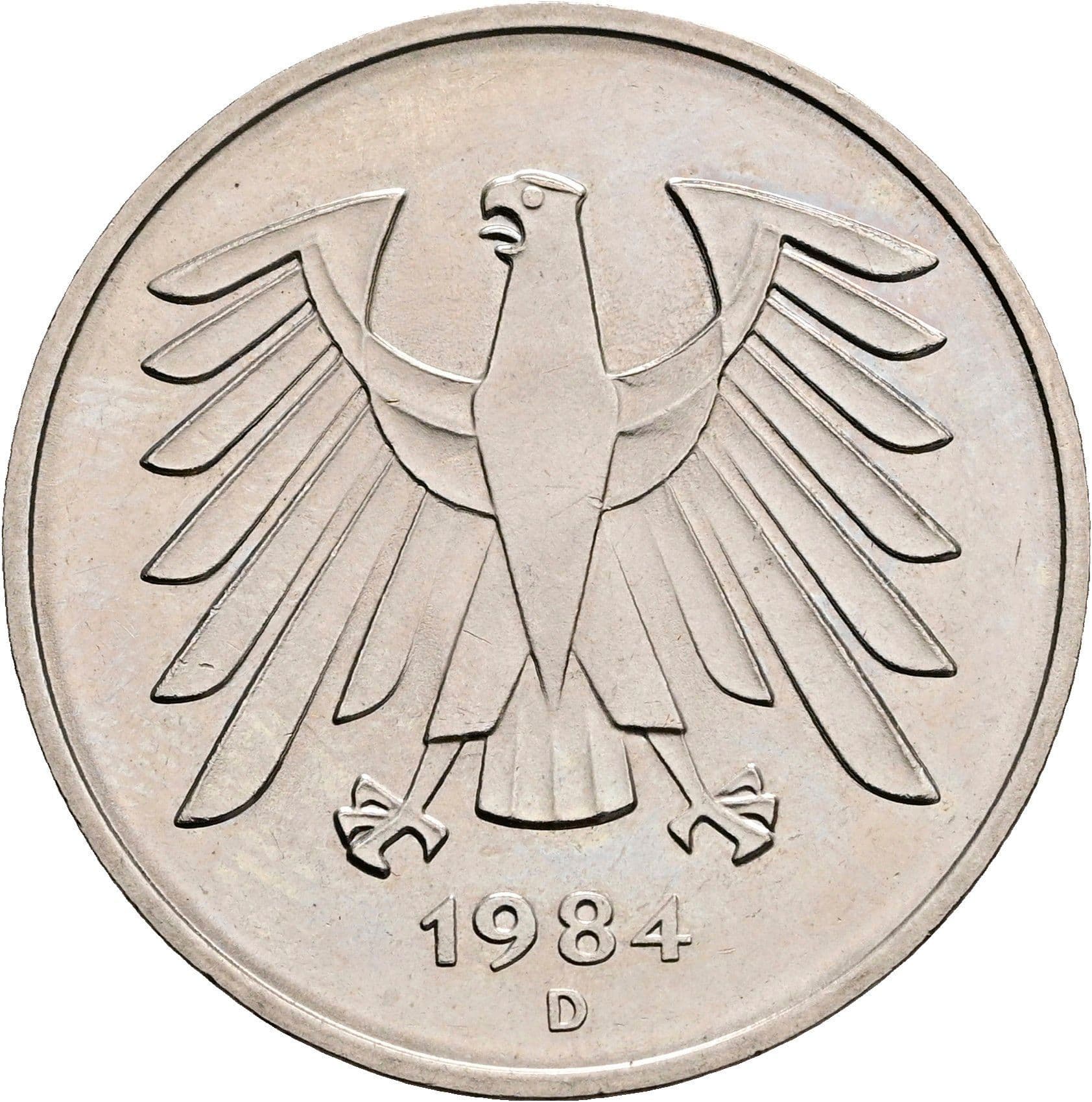5 Deutsche Mark 1984 D – Rückseite