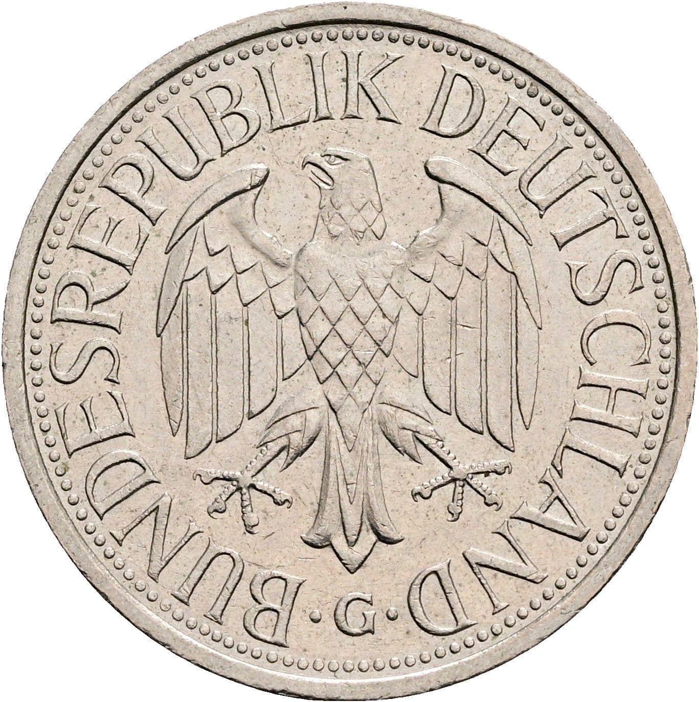 1 Deutsche Mark 1982 G – Rückseite