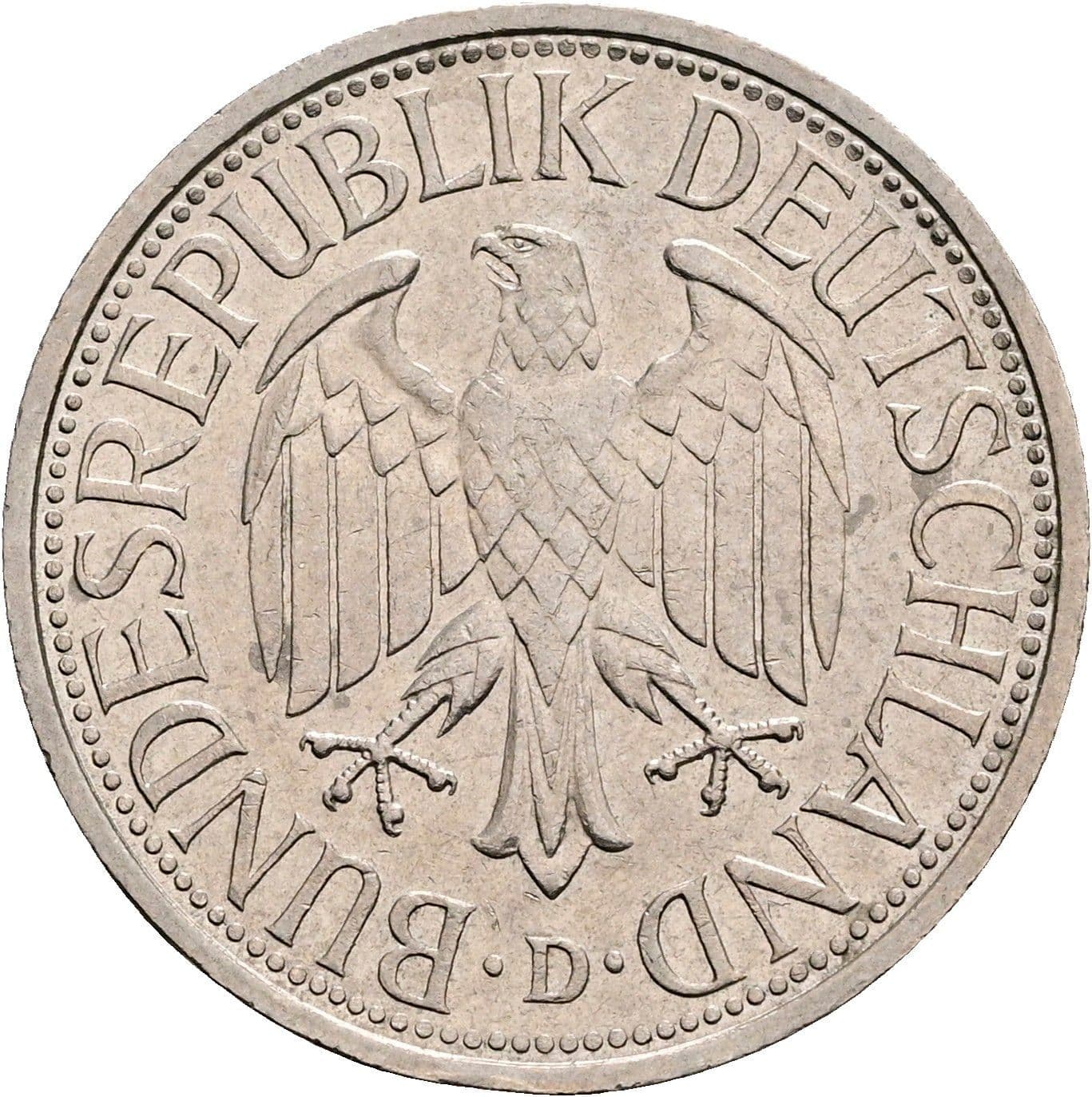 1 Deutsche Mark 1976 D – Rückseite