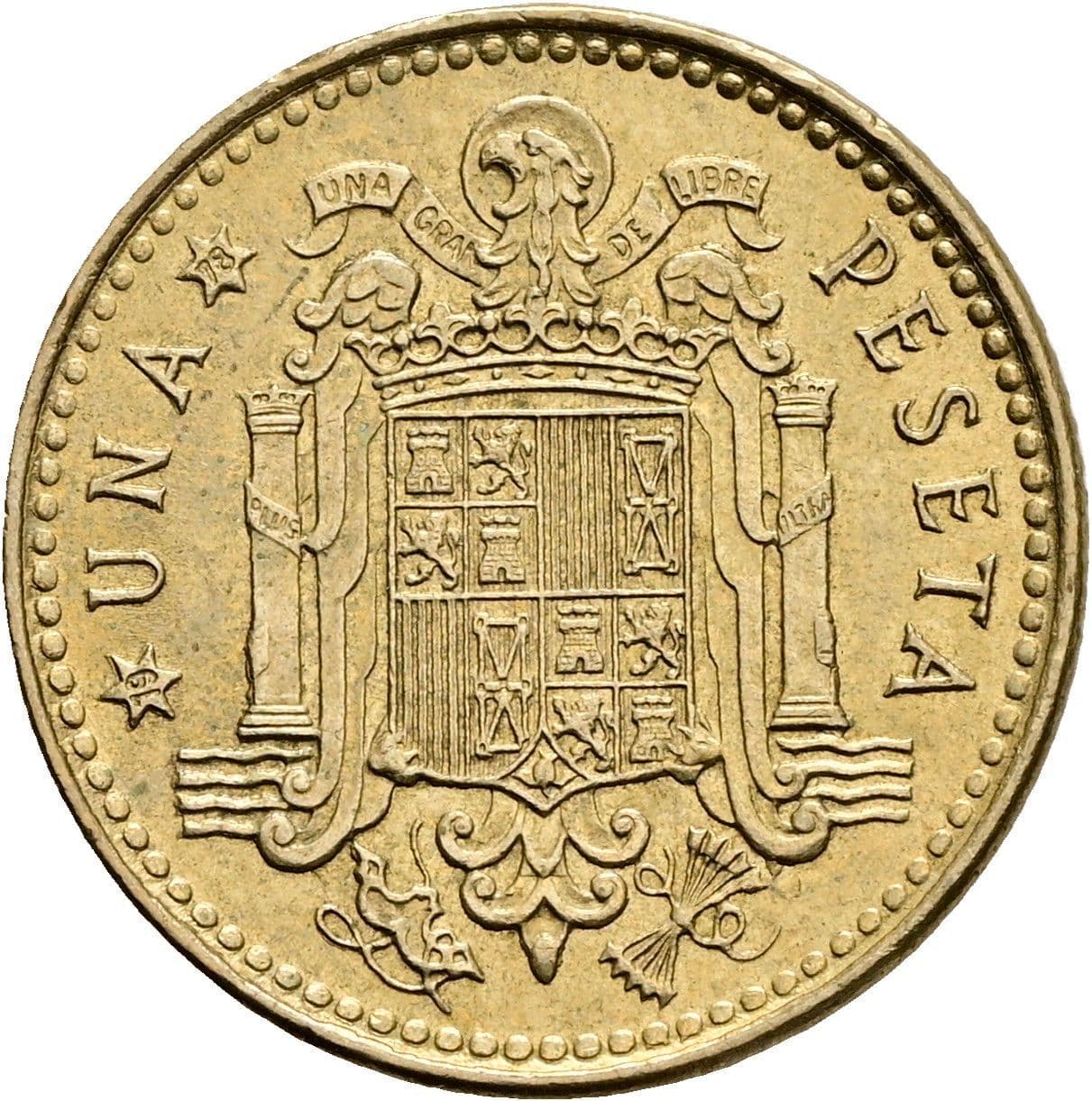 1 Peseta 1975 – Rückseite