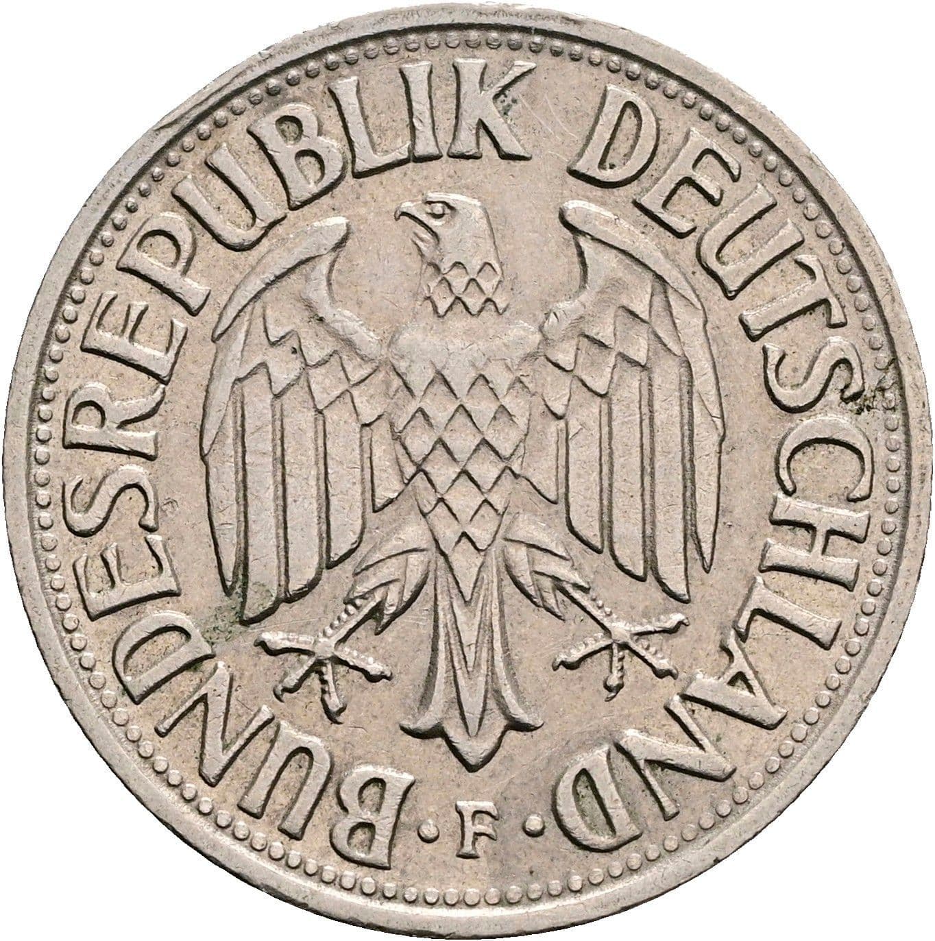 1 Deutsche Mark 1961 F – Rückseite
