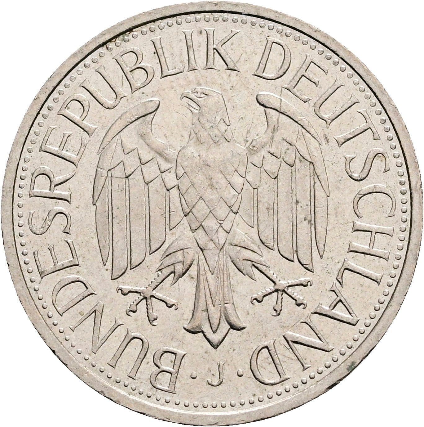 1 Deutsche Mark 1982 J – Rückseite