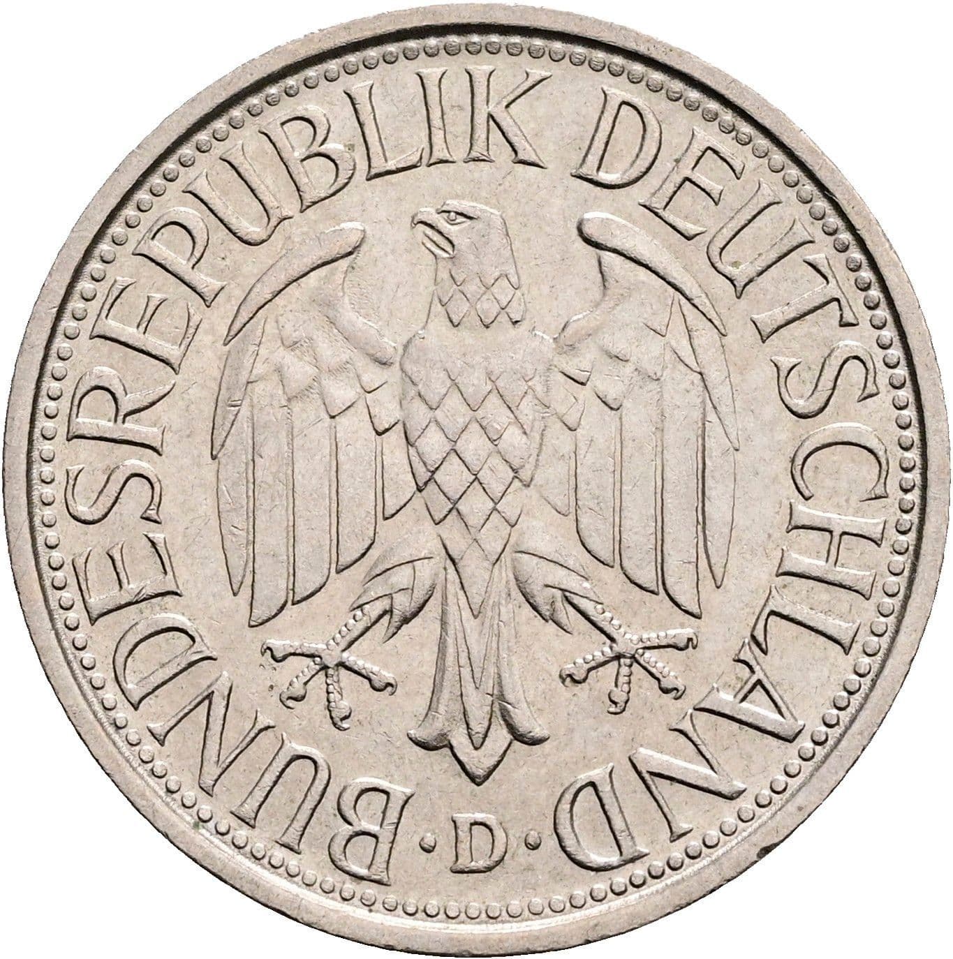 1 Deutsche Mark 1977 D – Rückseite
