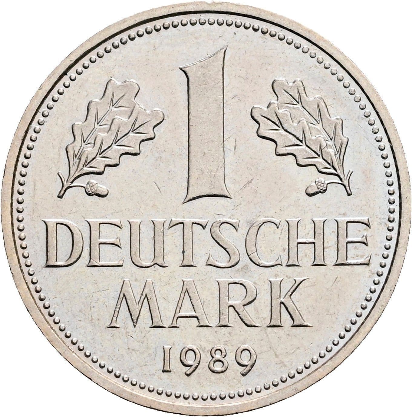 1 Deutsche Mark 1989 D – Vorderseite