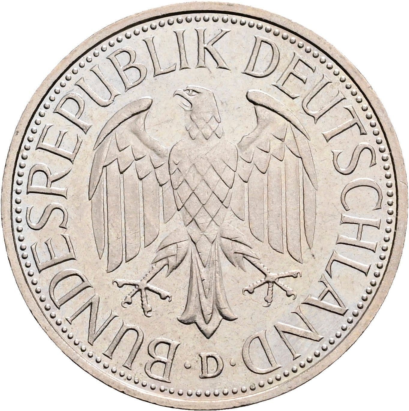 1 Deutsche Mark 1989 D – Rückseite