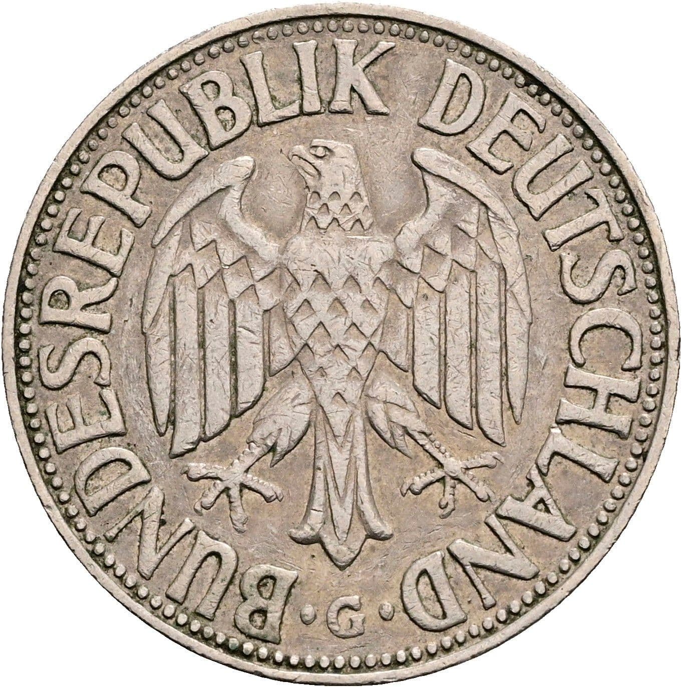 1 Deutsche Mark 1956 G – Rückseite