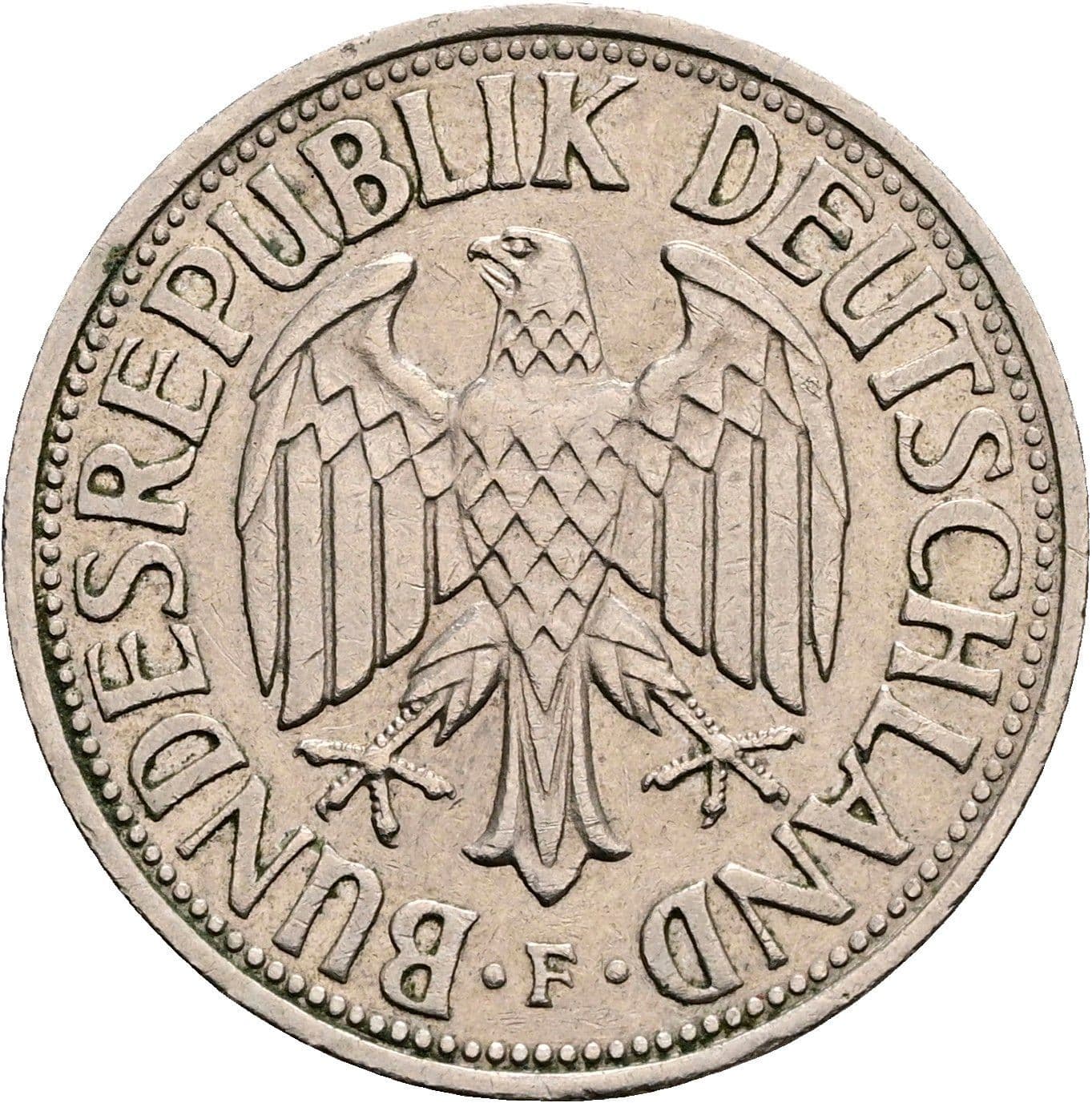 1 Deutsche Mark 1955 F – Rückseite