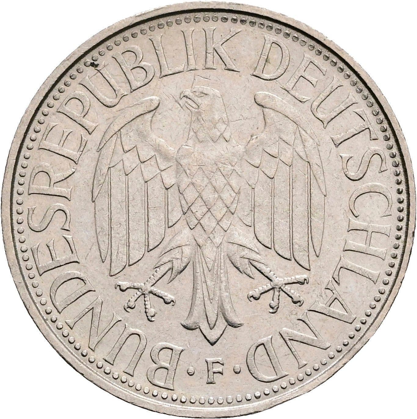 1 Deutsche Mark 1975 F – Rückseite