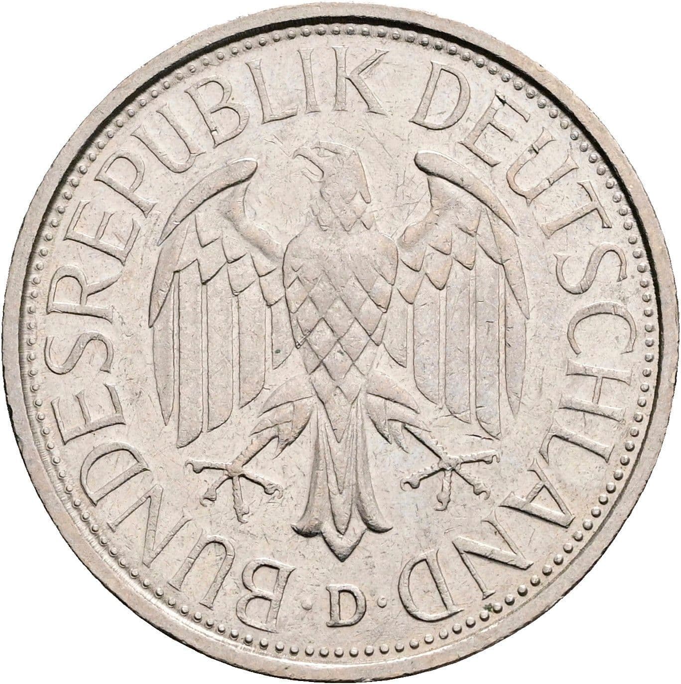 1 Deutsche Mark 1988 D – Rückseite