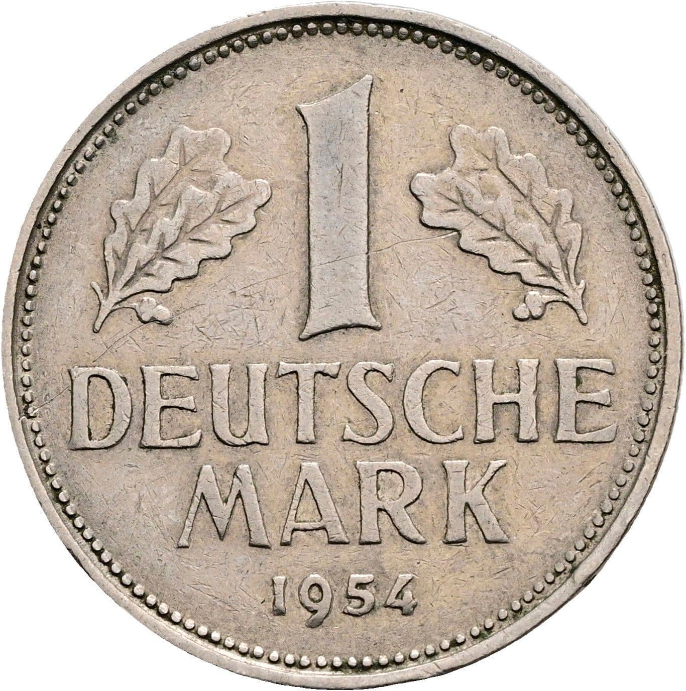 1 Deutsche Mark 1954 F – Vorderseite