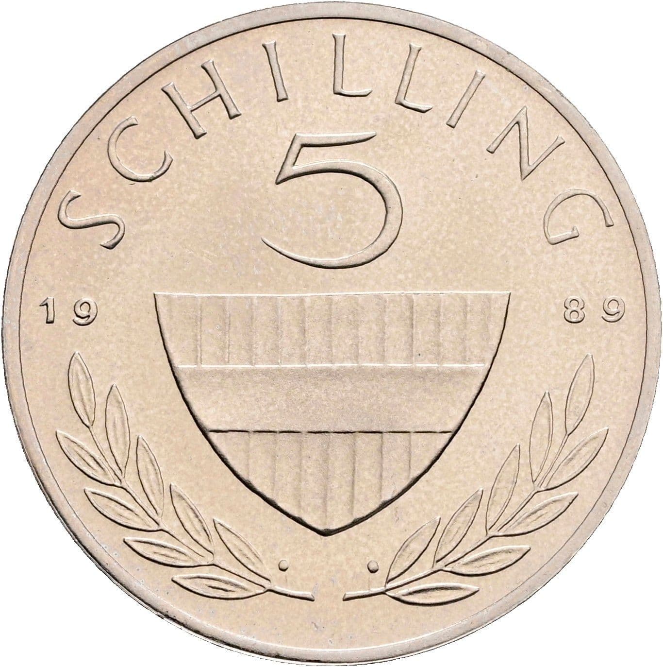 5 Schilling 1989 – Vorderseite