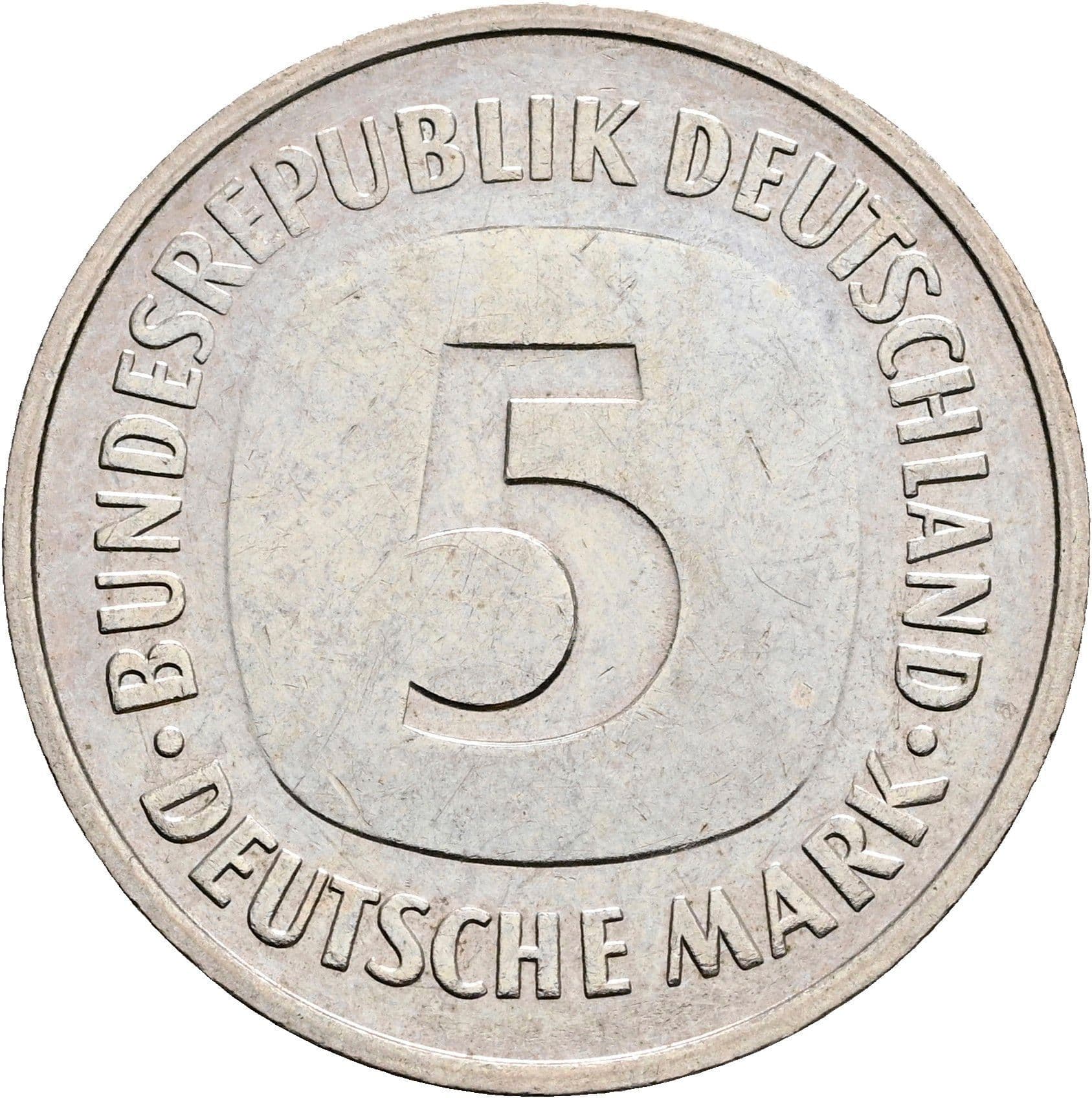 5 Deutsche Mark 1977 D – Vorderseite