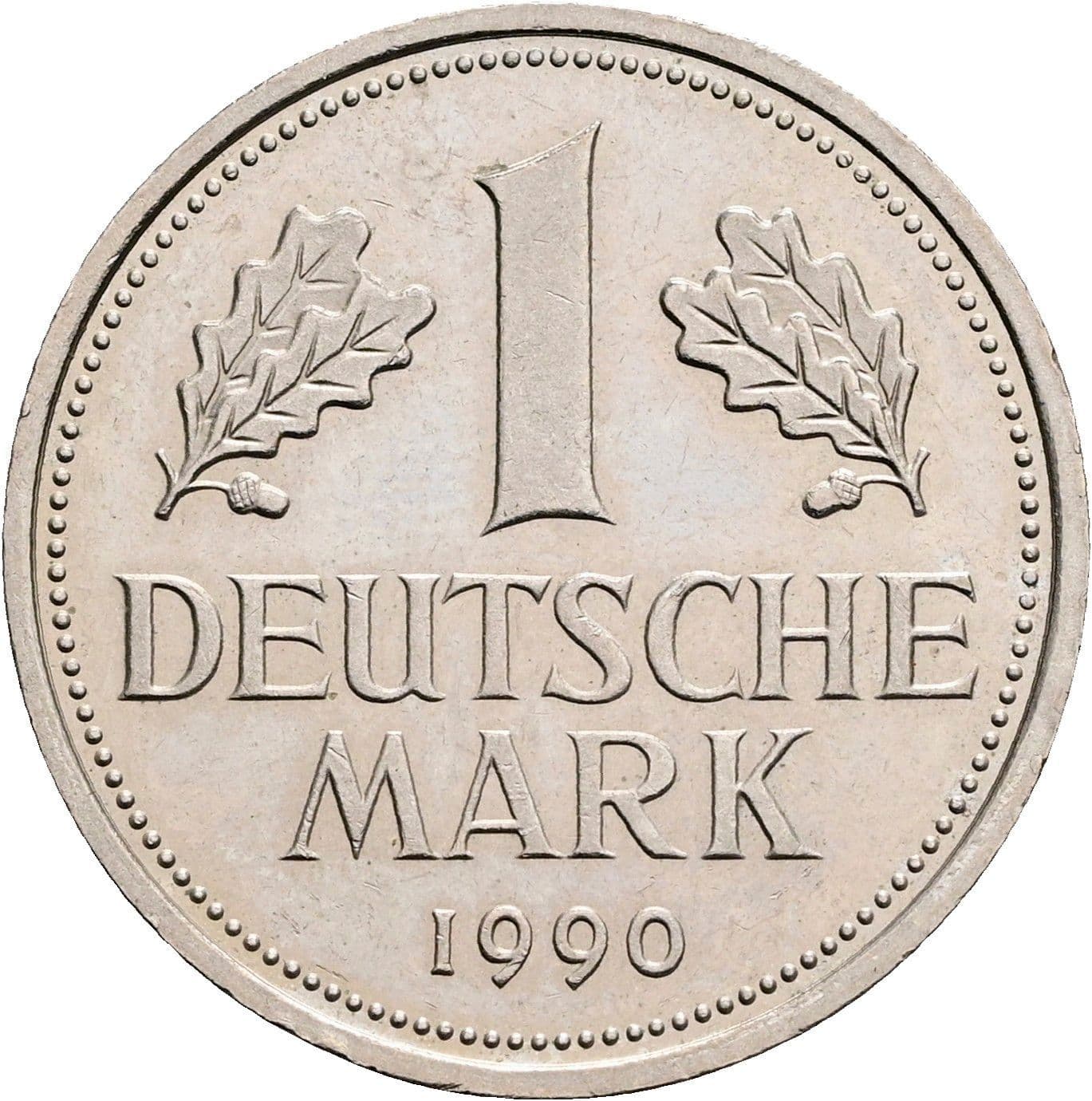 1 Deutsche Mark 1990 J – Vorderseite