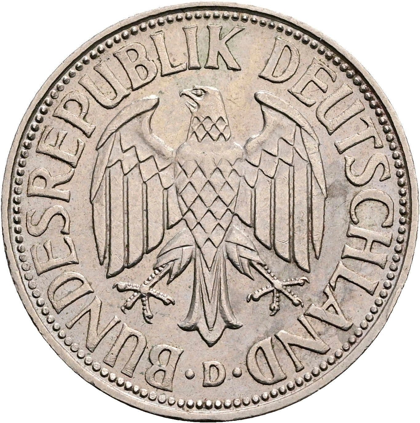 1 Deutsche Mark 1963 D – Rückseite