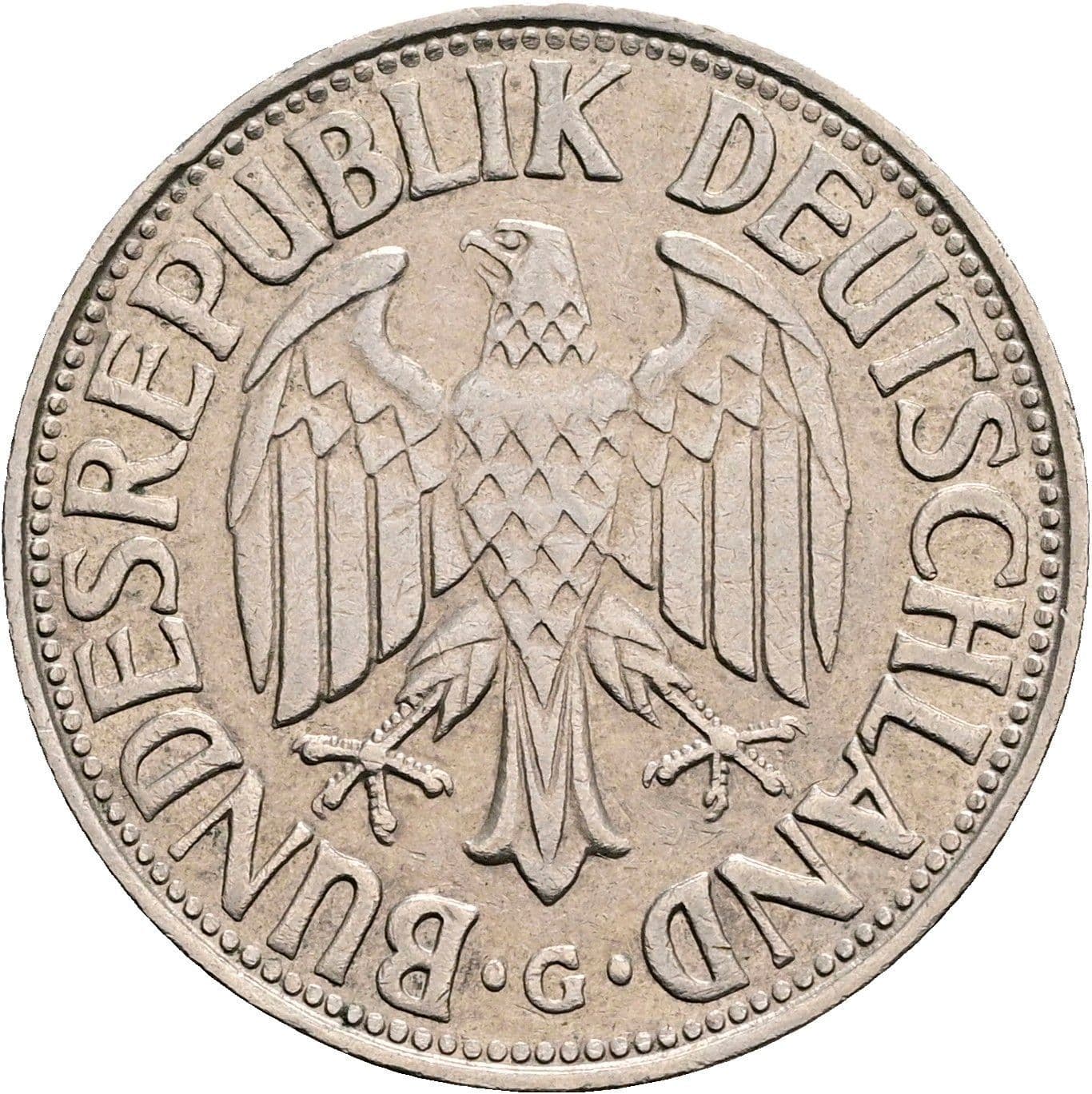 1 Deutsche Mark 1959 G – Rückseite