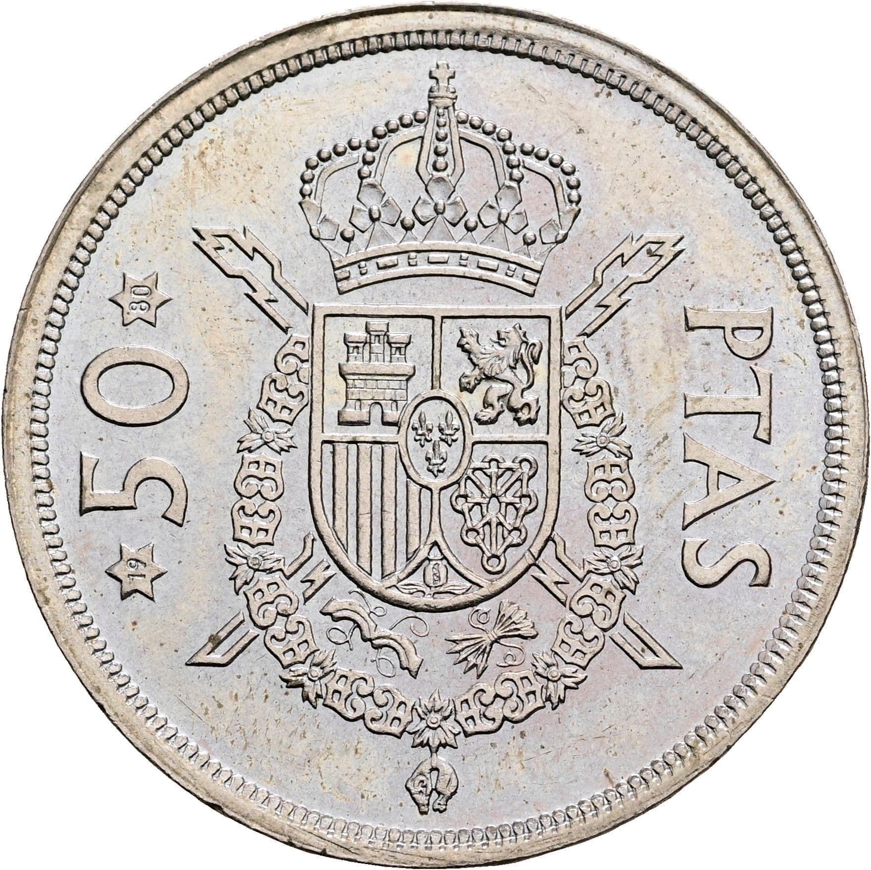 50 Pesetas 1975 – Rückseite