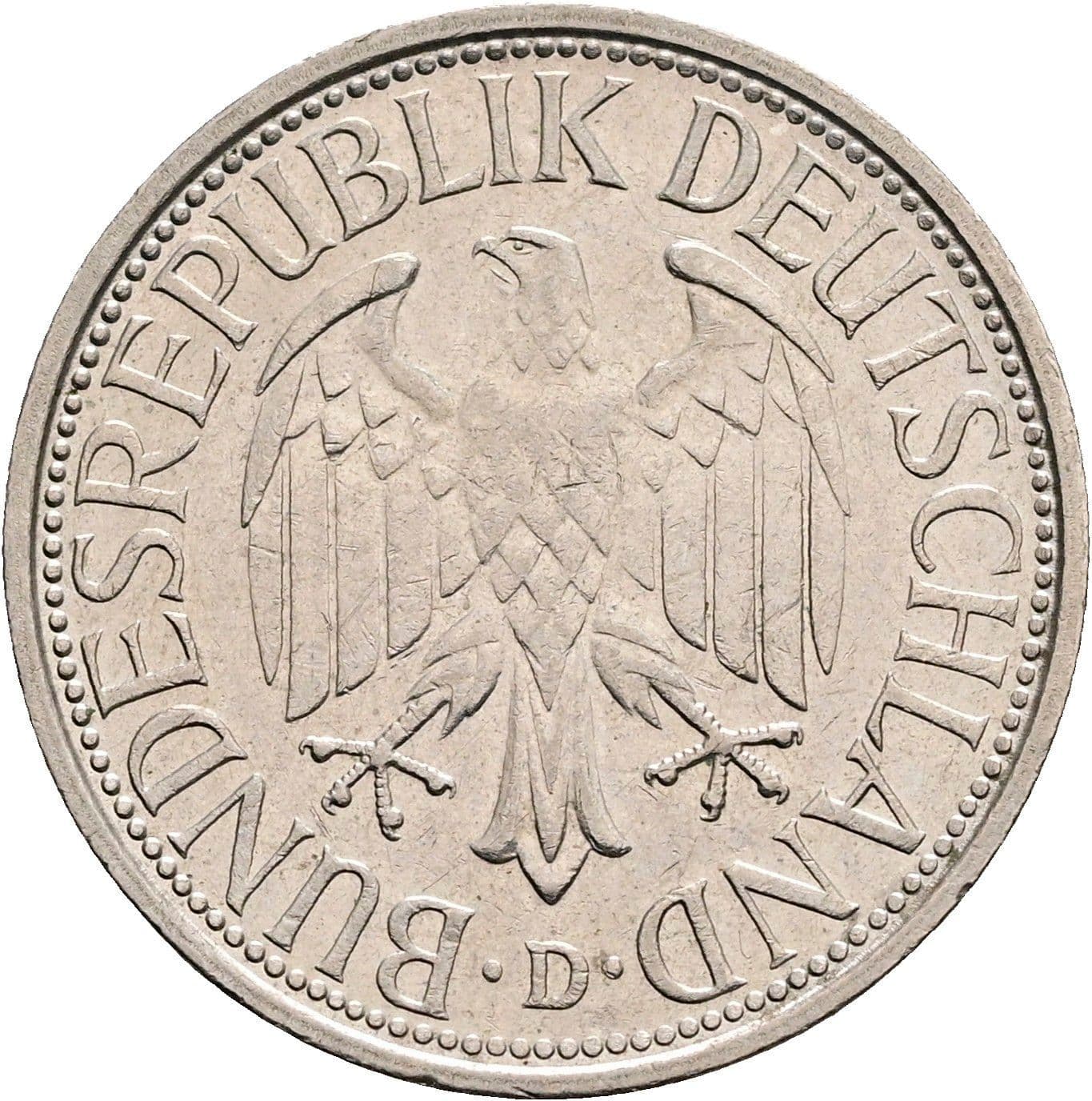 1 Deutsche Mark 1975 D – Rückseite