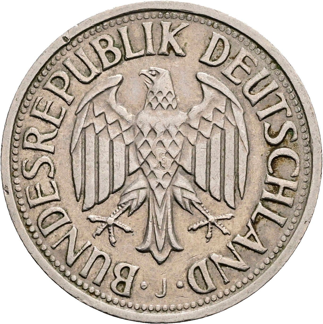 1 Deutsche Mark 1964 J – Rückseite