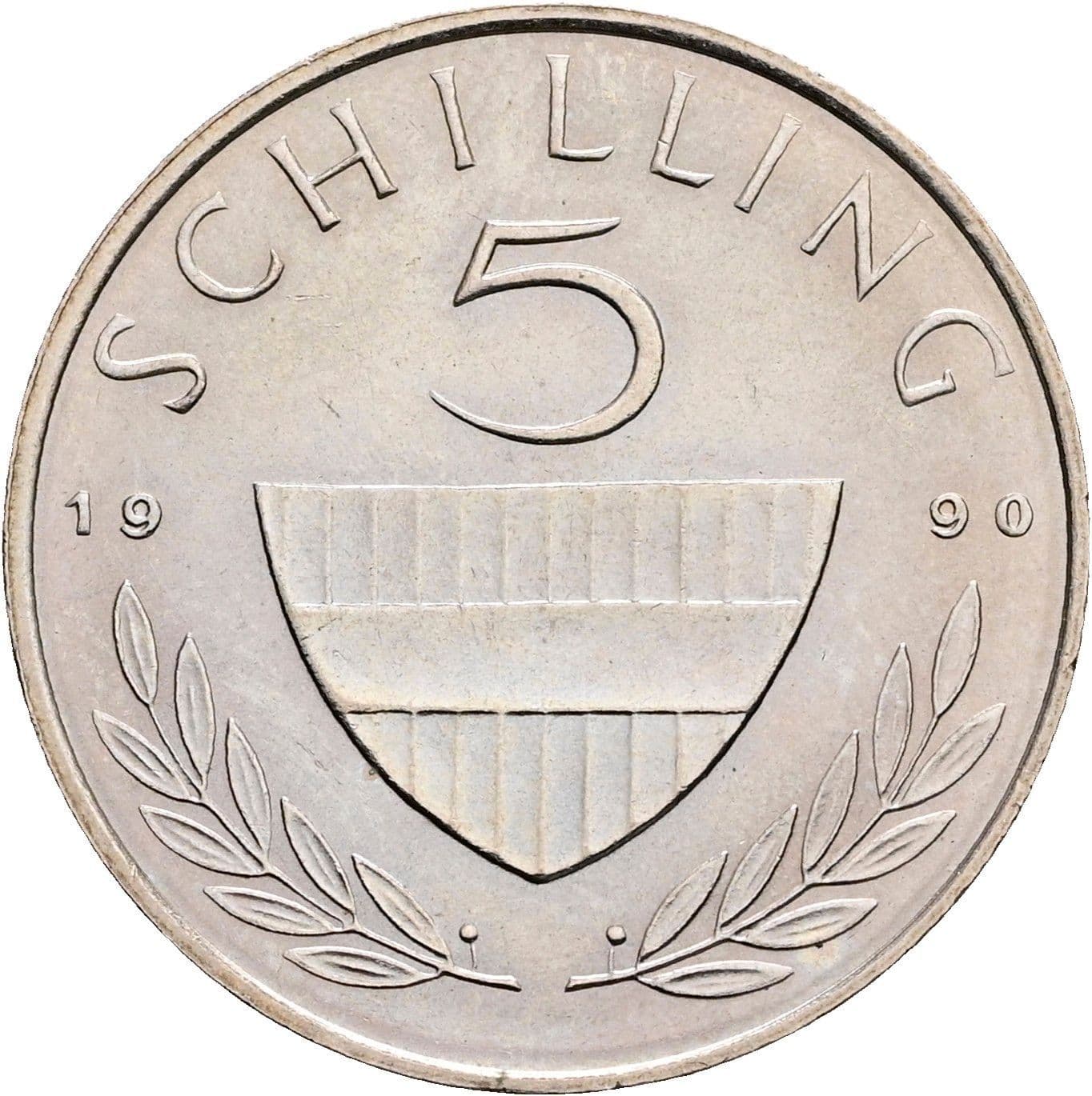 5 Schilling 1990 – Vorderseite