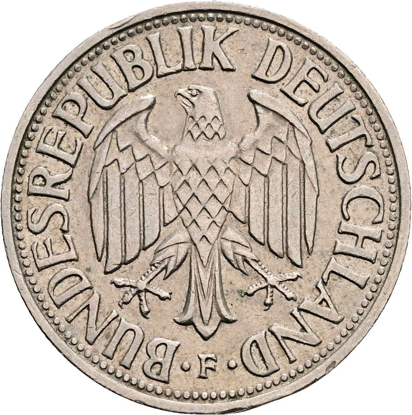 1 Deutsche Mark 1962 F – Rückseite