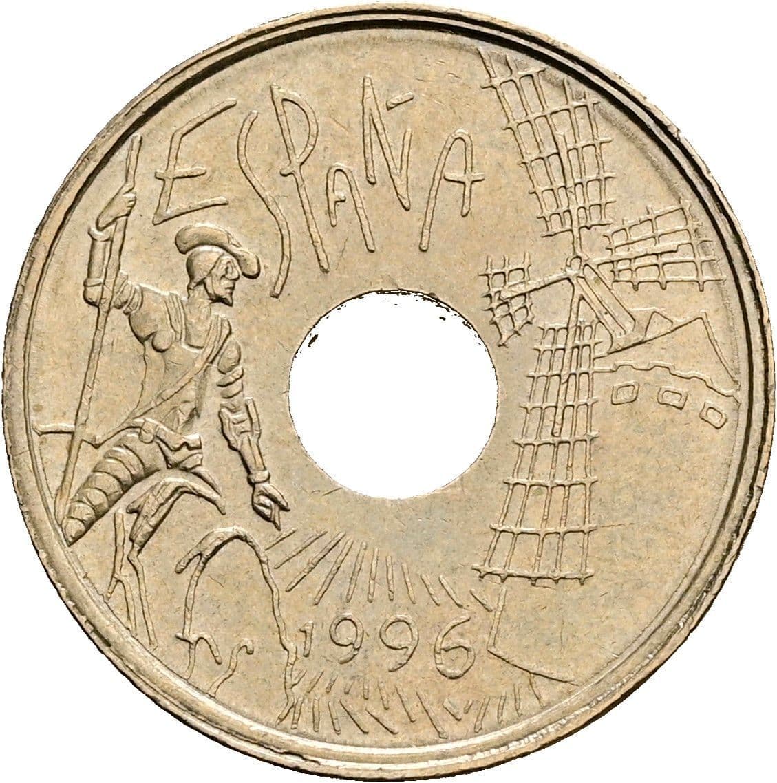 25 Pesetas 1996 – Rückseite