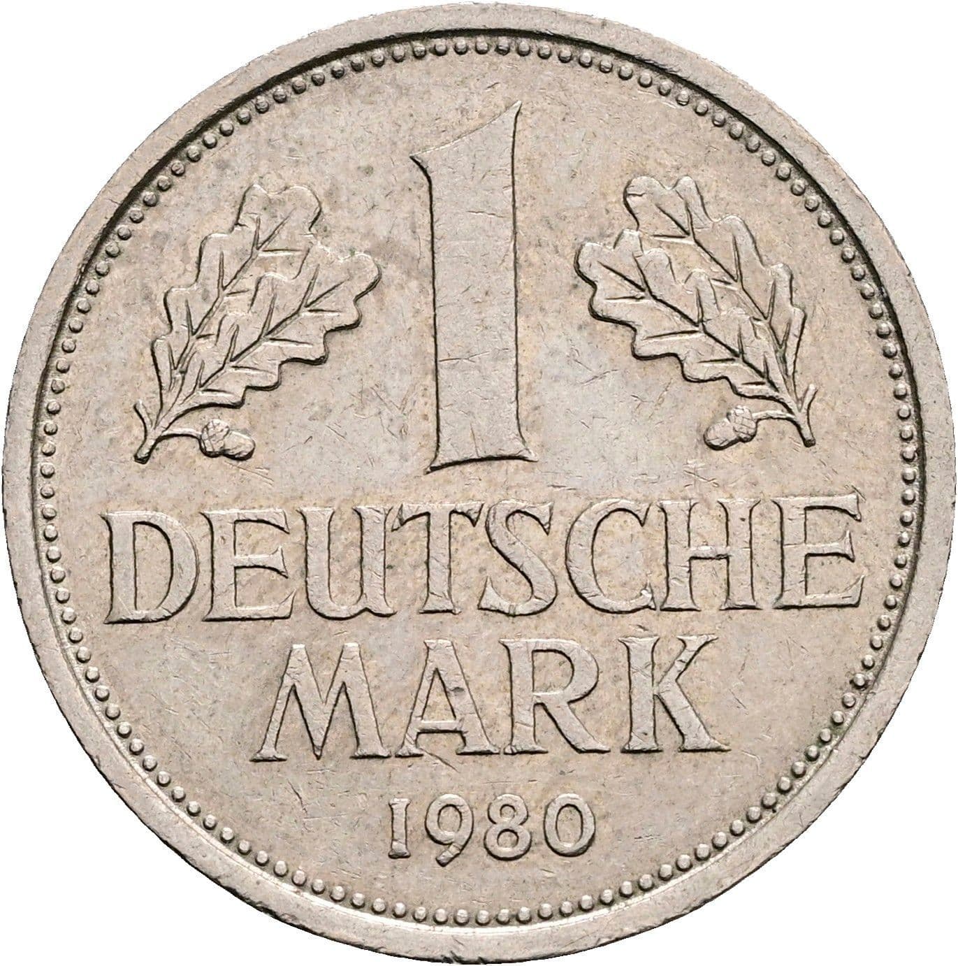 1 Deutsche Mark 1980 D – Vorderseite