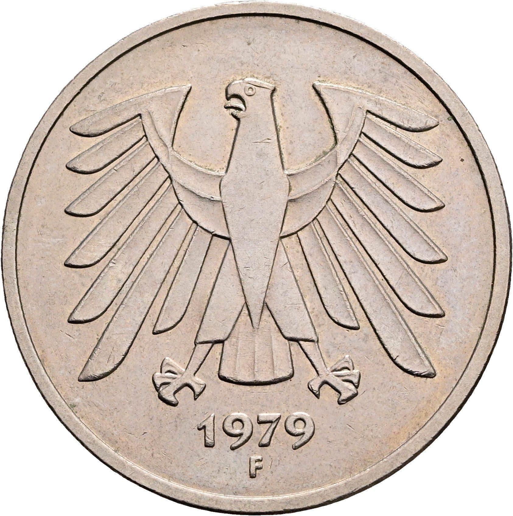 5 Deutsche Mark 1979 F – Rückseite
