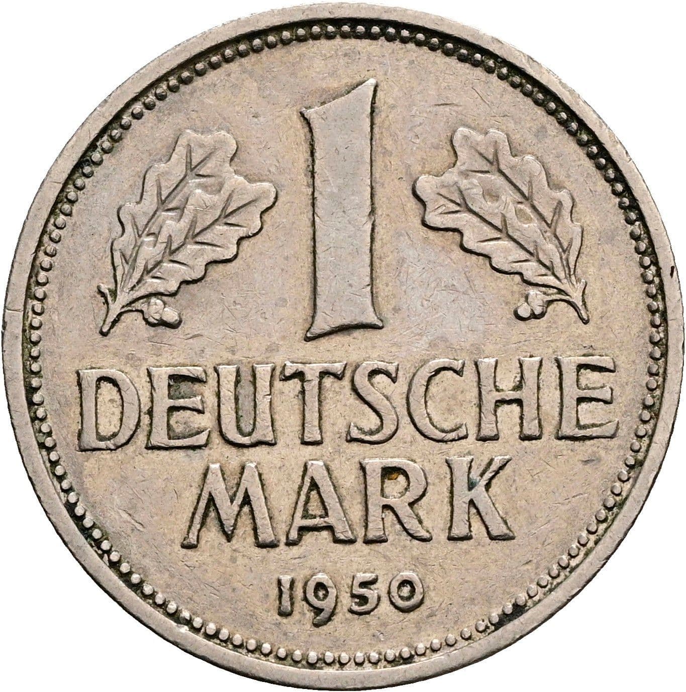 1 Deutsche Mark 1950 J – Vorderseite