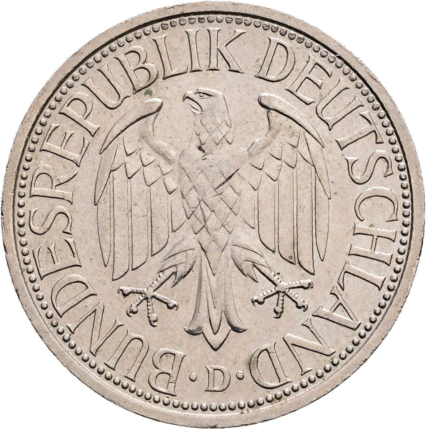 1 Deutsche Mark 1974 D – Rückseite