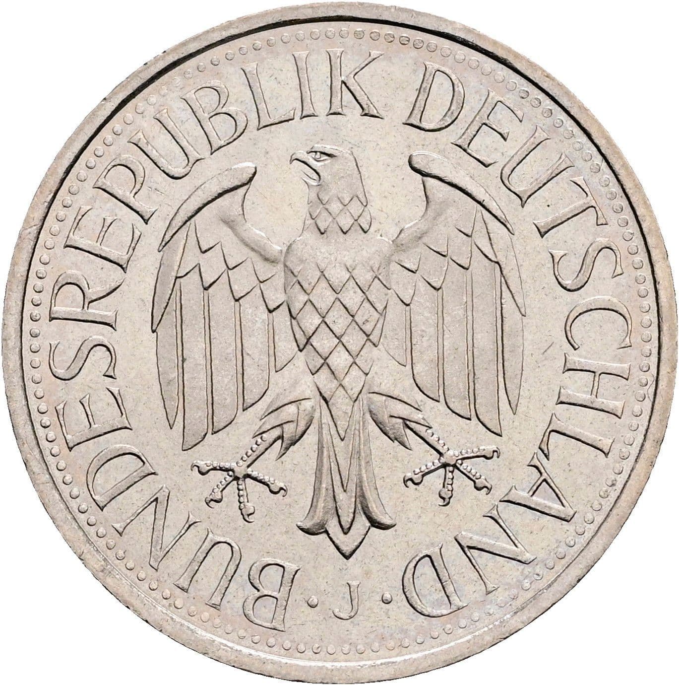 1 Deutsche Mark 1980 J – Rückseite