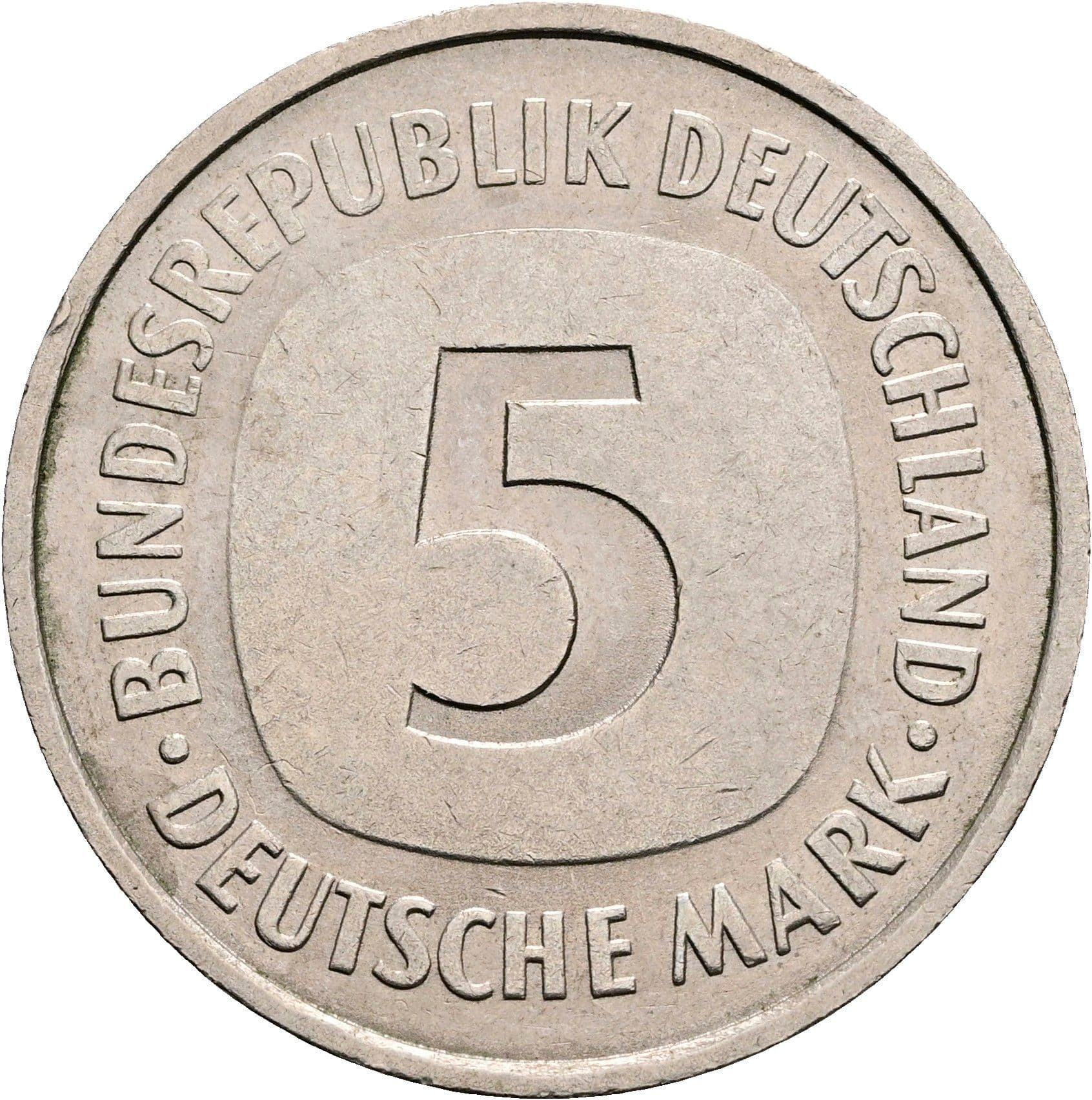 5 Deutsche Mark 1976 F – Vorderseite