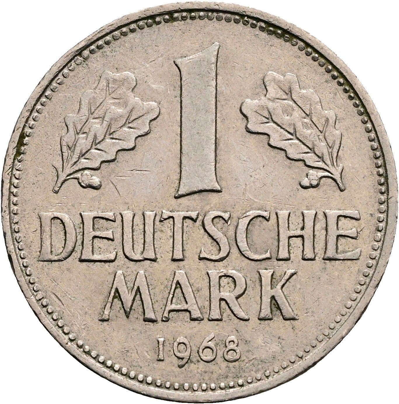 1 Deutsche Mark 1968 F – Vorderseite