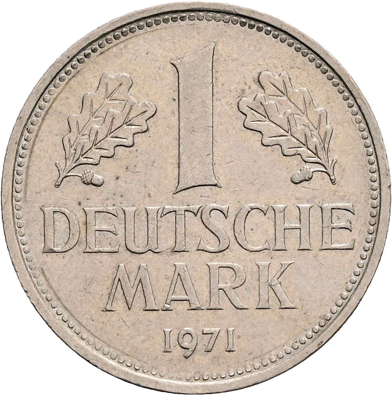 1 Deutsche Mark 1971 D – Vorderseite