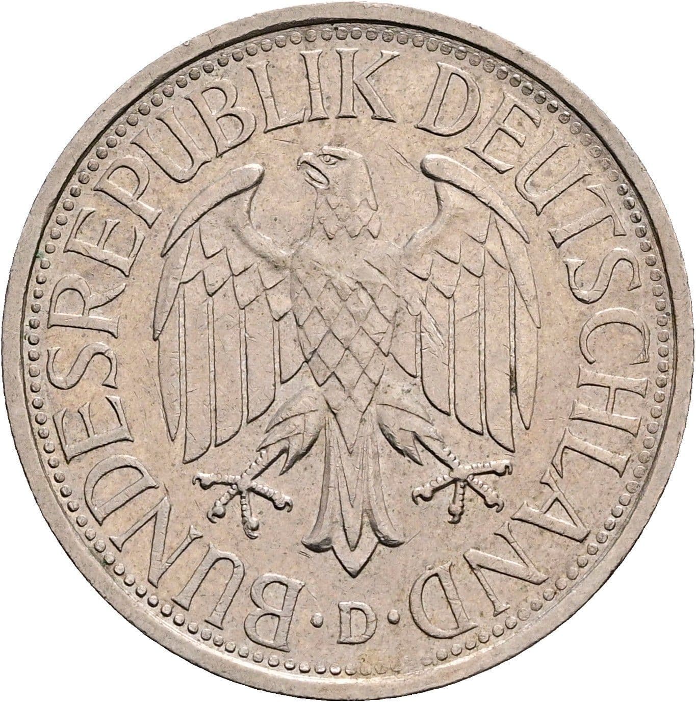 1 Deutsche Mark 1971 D – Rückseite