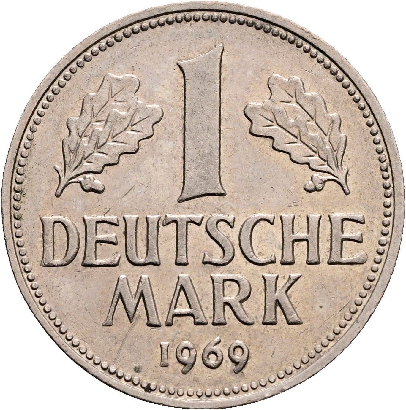 1 Deutsche Mark 1969 F – Vorderseite
