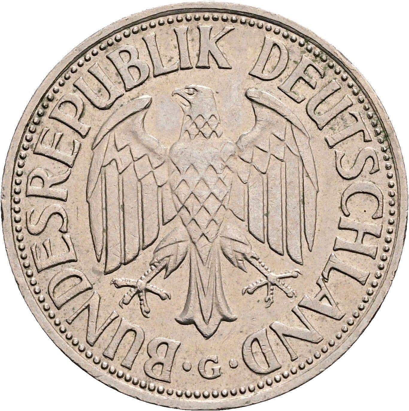 1 Deutsche Mark 1970 G – Rückseite