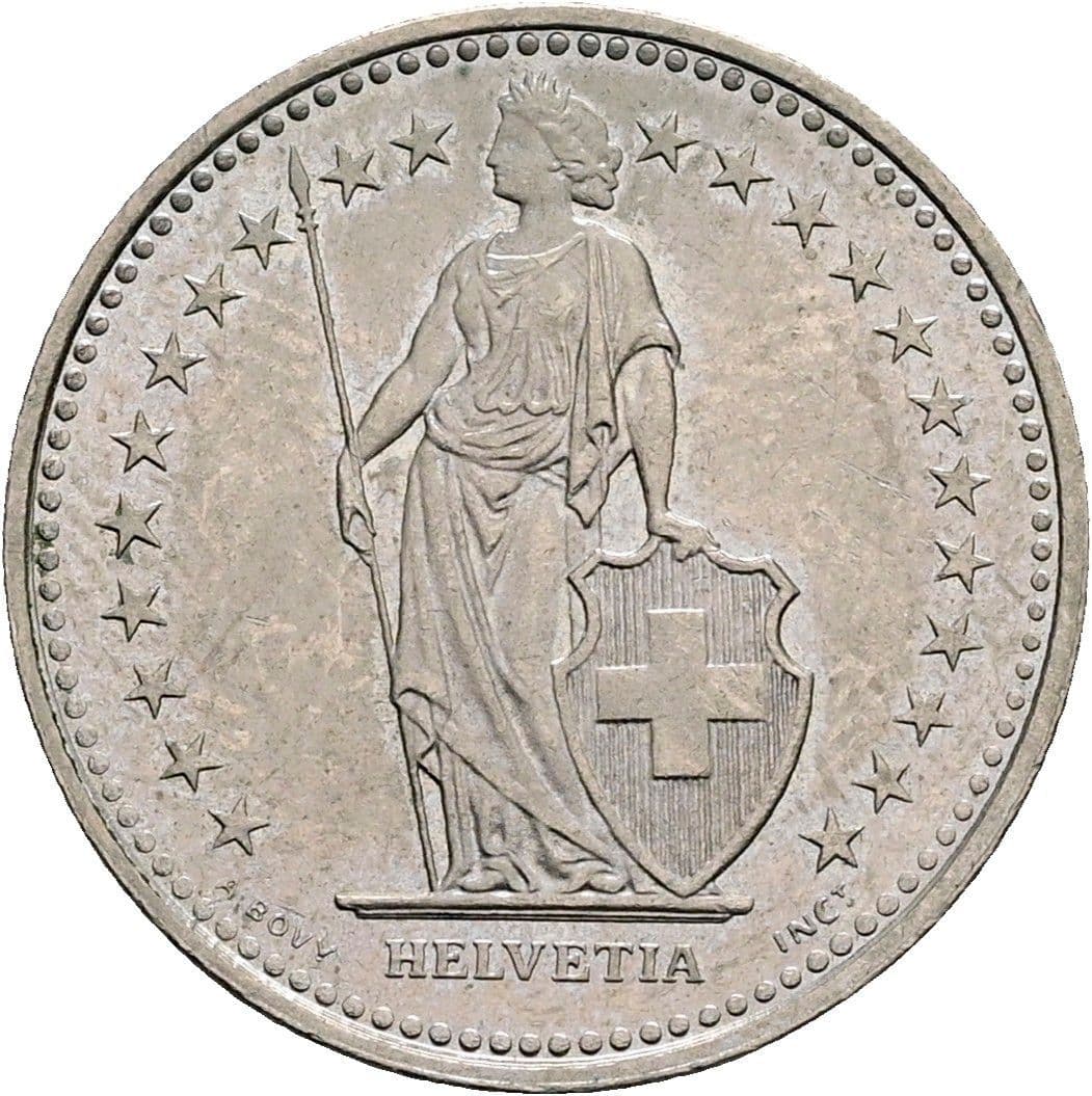1/2 Franken 1992 B – Rückseite