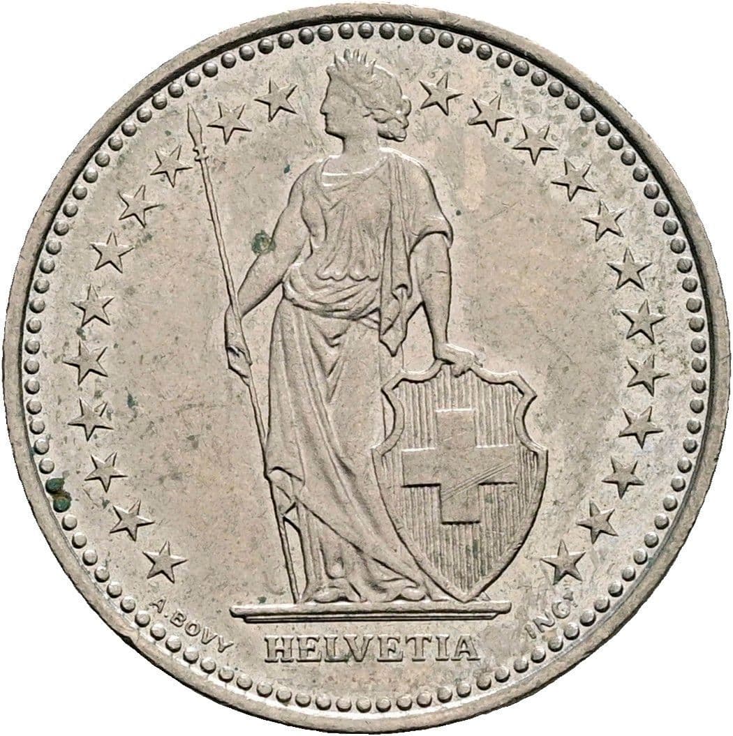 1/2 Franken 1990 B – Rückseite