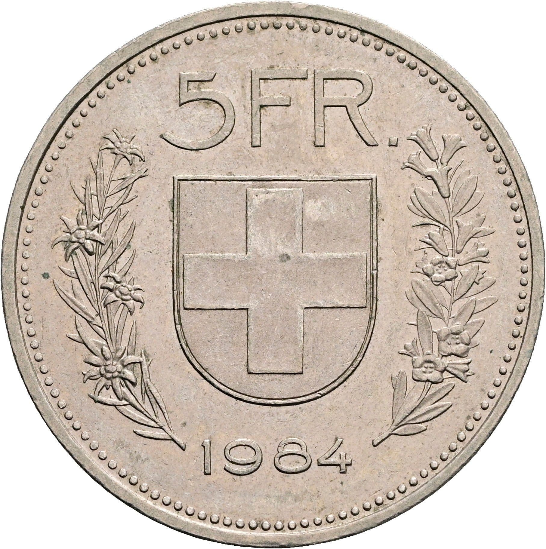 5 Franken 1984 – Rückseite