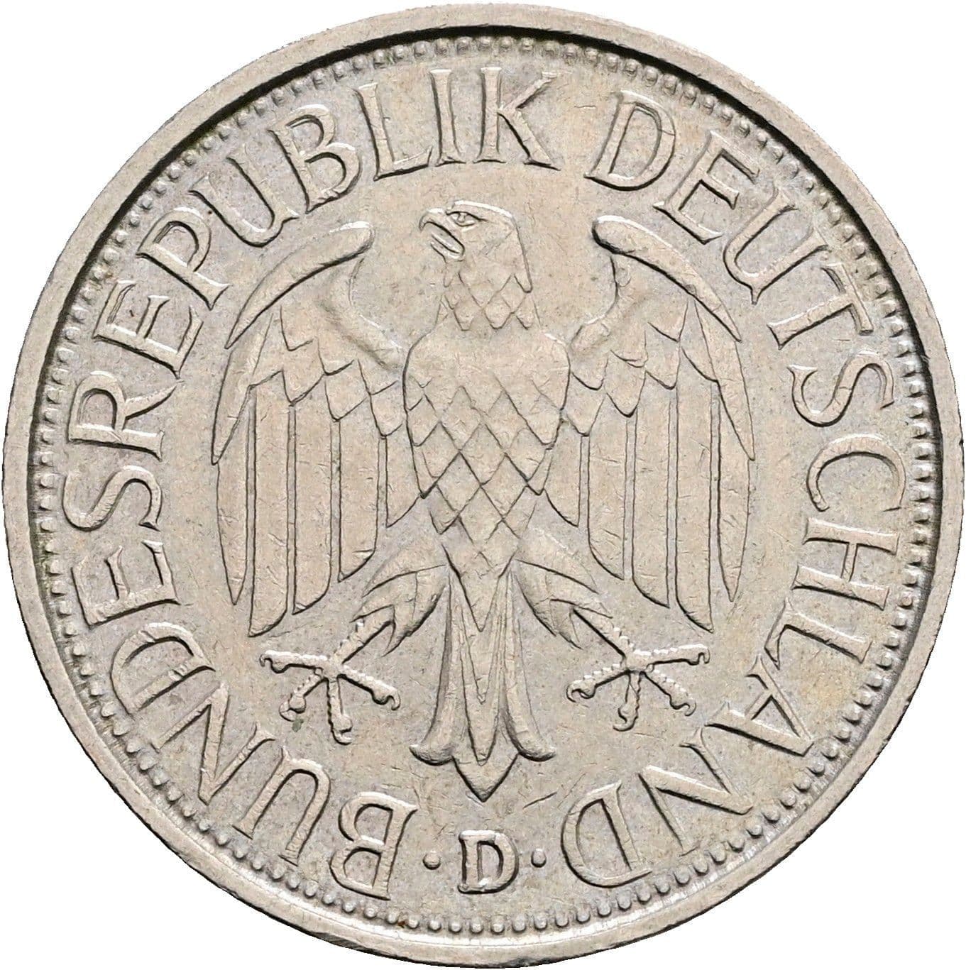 1 Deutsche Mark 1983 D – Rückseite