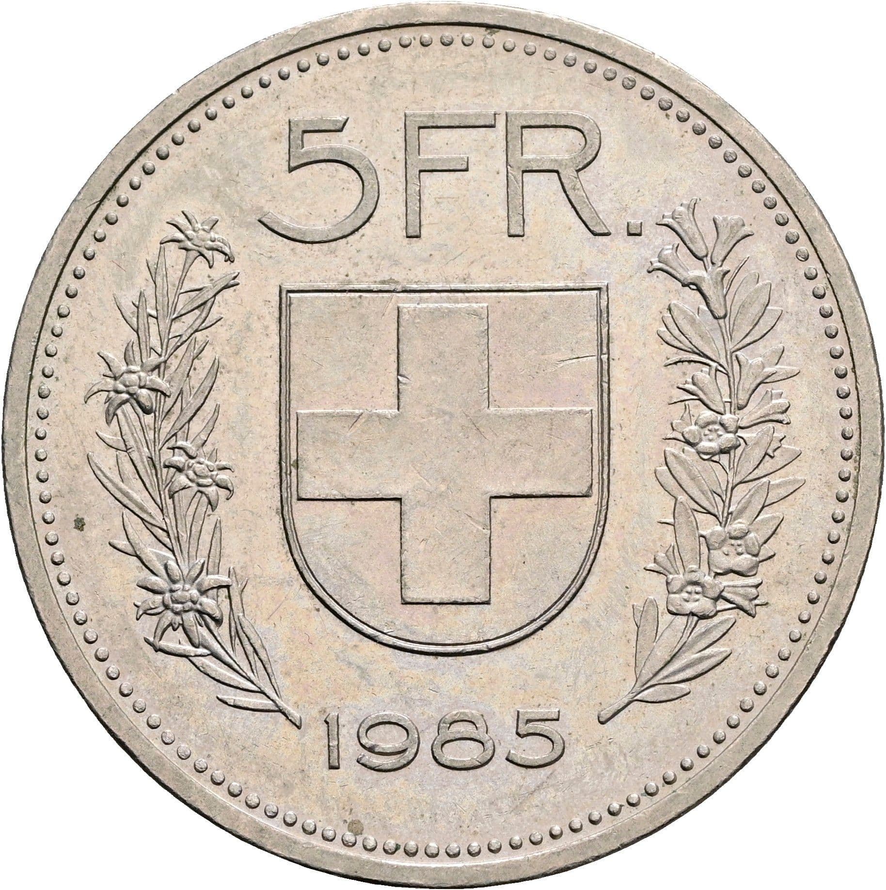5 Franken 1985 – Rückseite