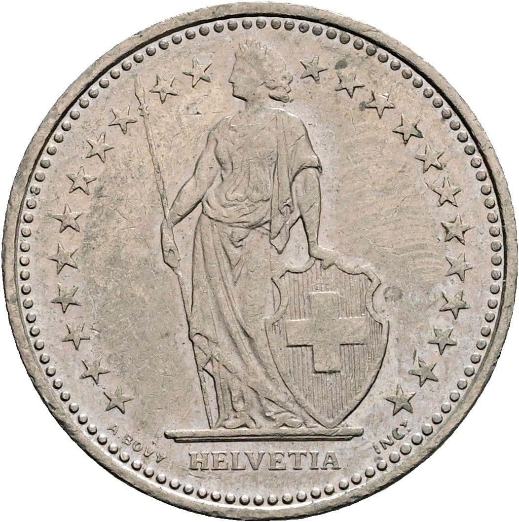1/2 Franken 1989 B – Rückseite