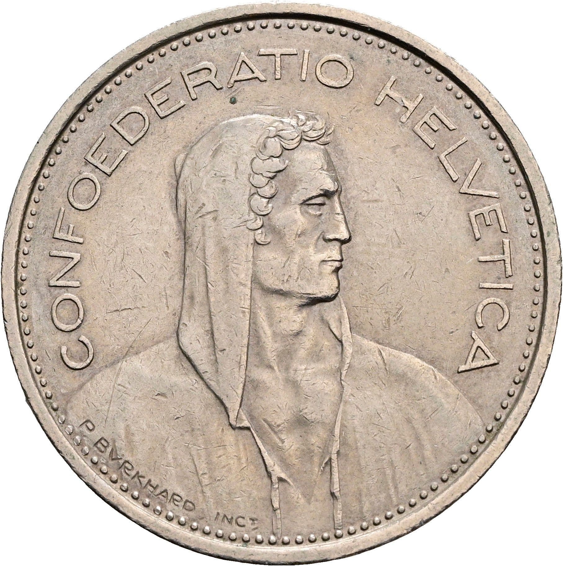 5 Franken 1977 – Vorderseite