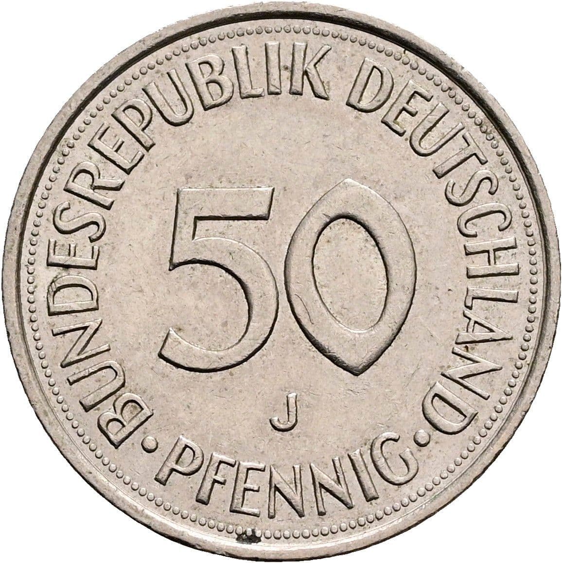 50 Pfennig 1978 J – Vorderseite