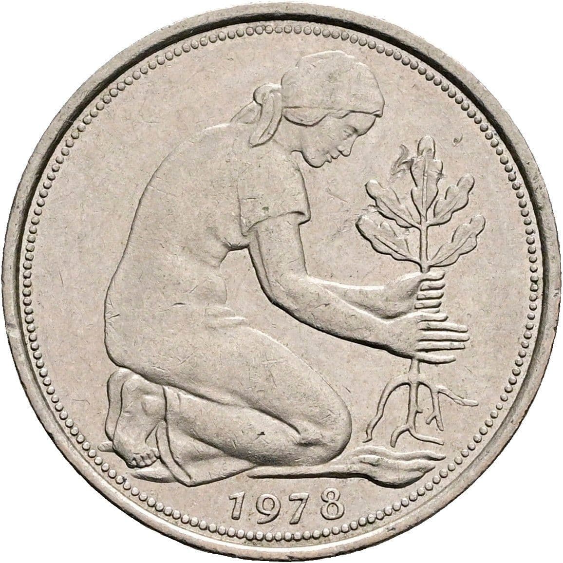 50 Pfennig 1978 J – Rückseite