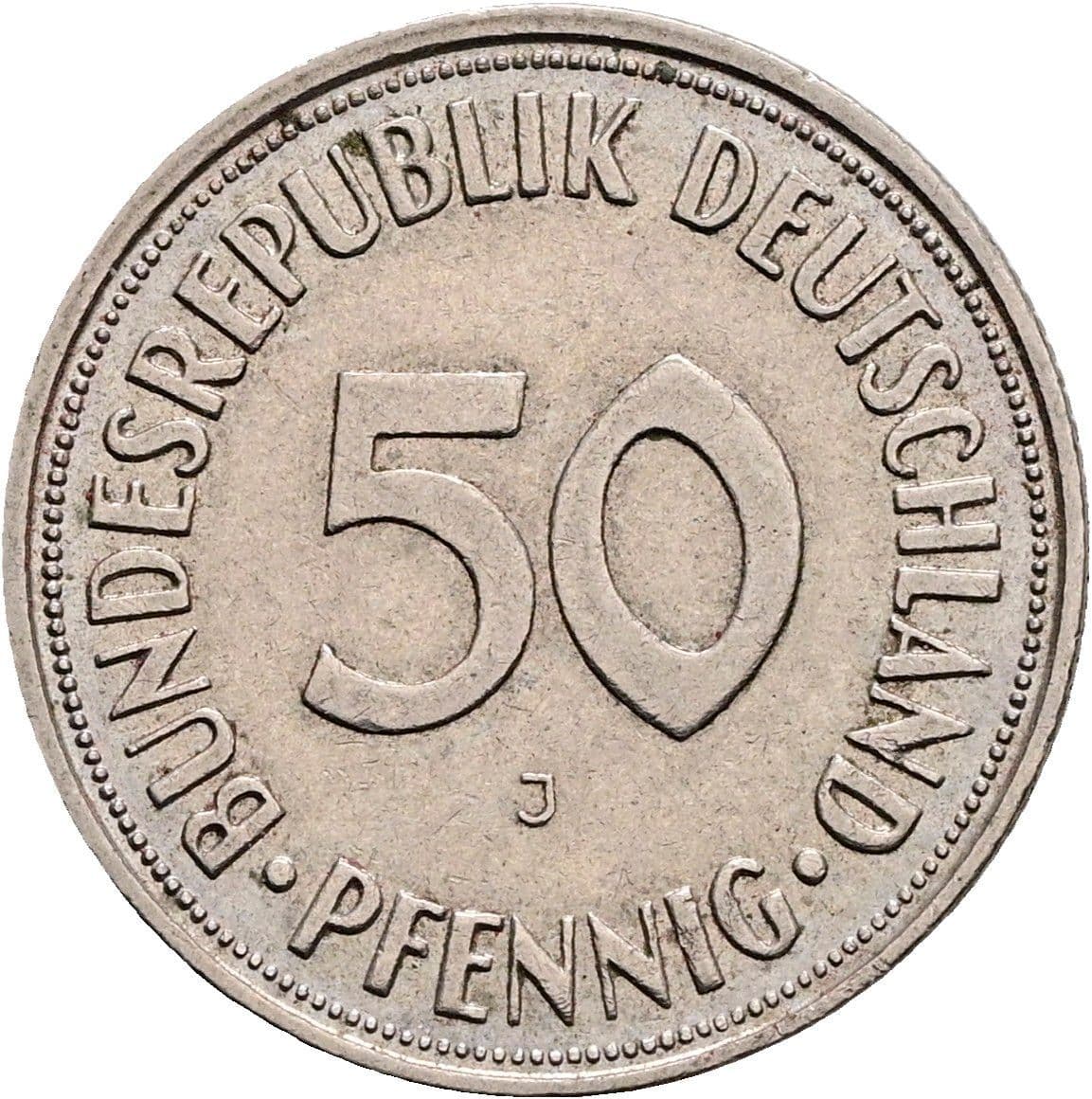 50 Pfennig 1950 J – Vorderseite
