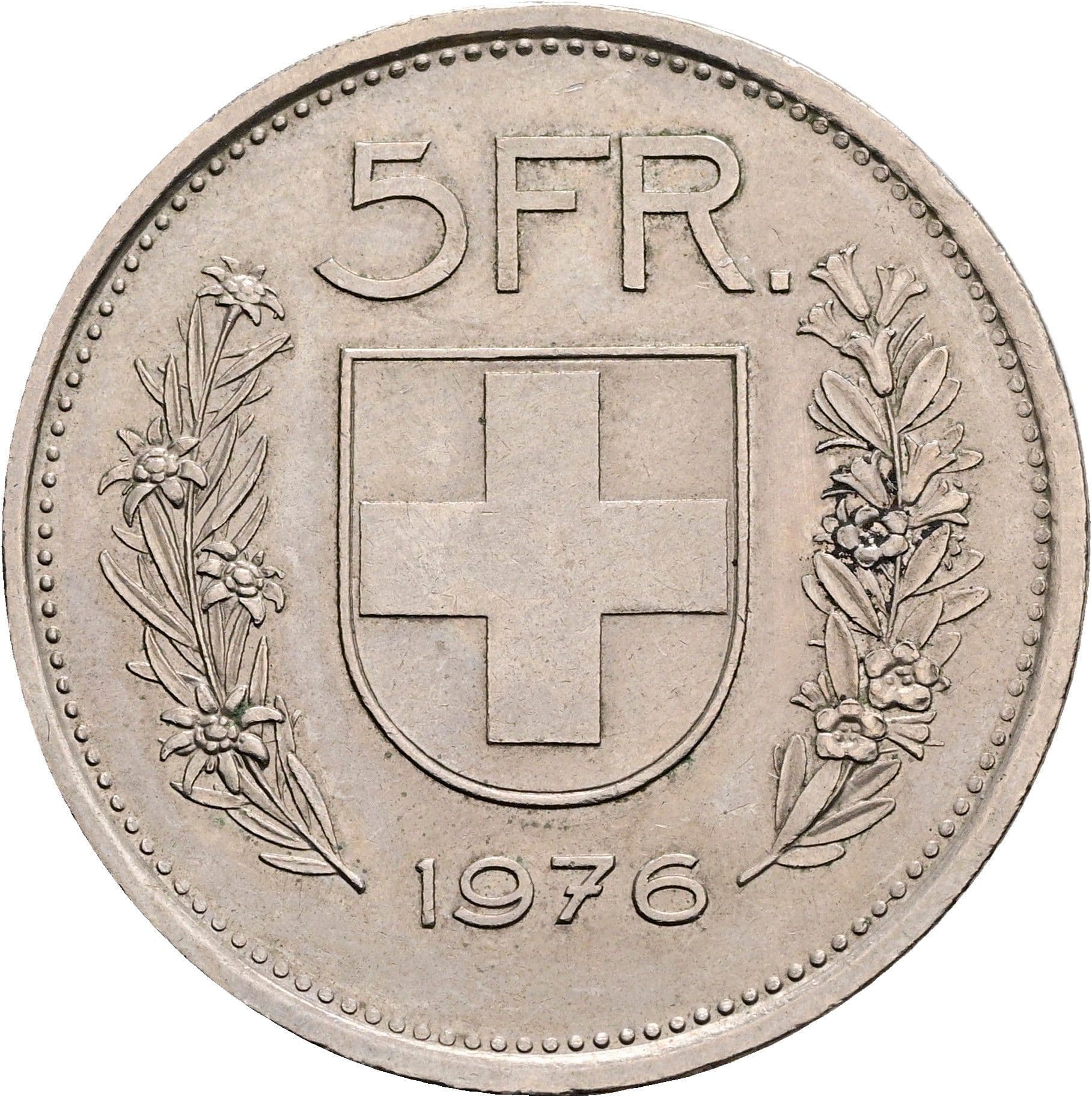 5 Franken 1976 – Rückseite