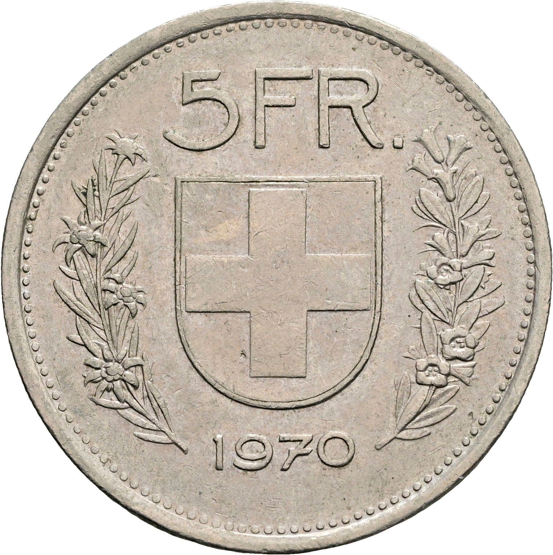 5 Franken 1970 – Rückseite
