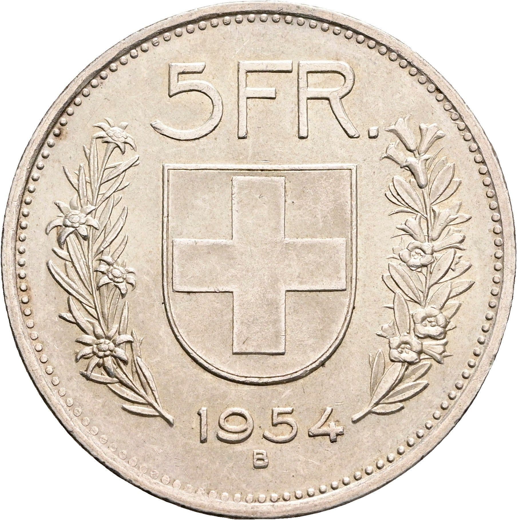 5 Franken 1954 B – Rückseite